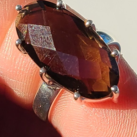 Smoky Quartz ring size 8 - Picture 7 of 10